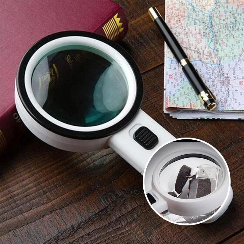 30x optical magnifier with LED light