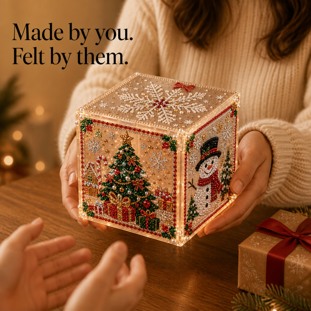 3D Diamond-Painted Christmas Gift Box