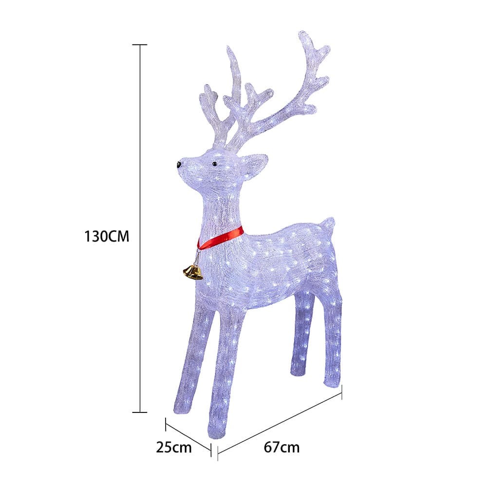Acrylic Reindeer with LED Lights - Height 130 cm