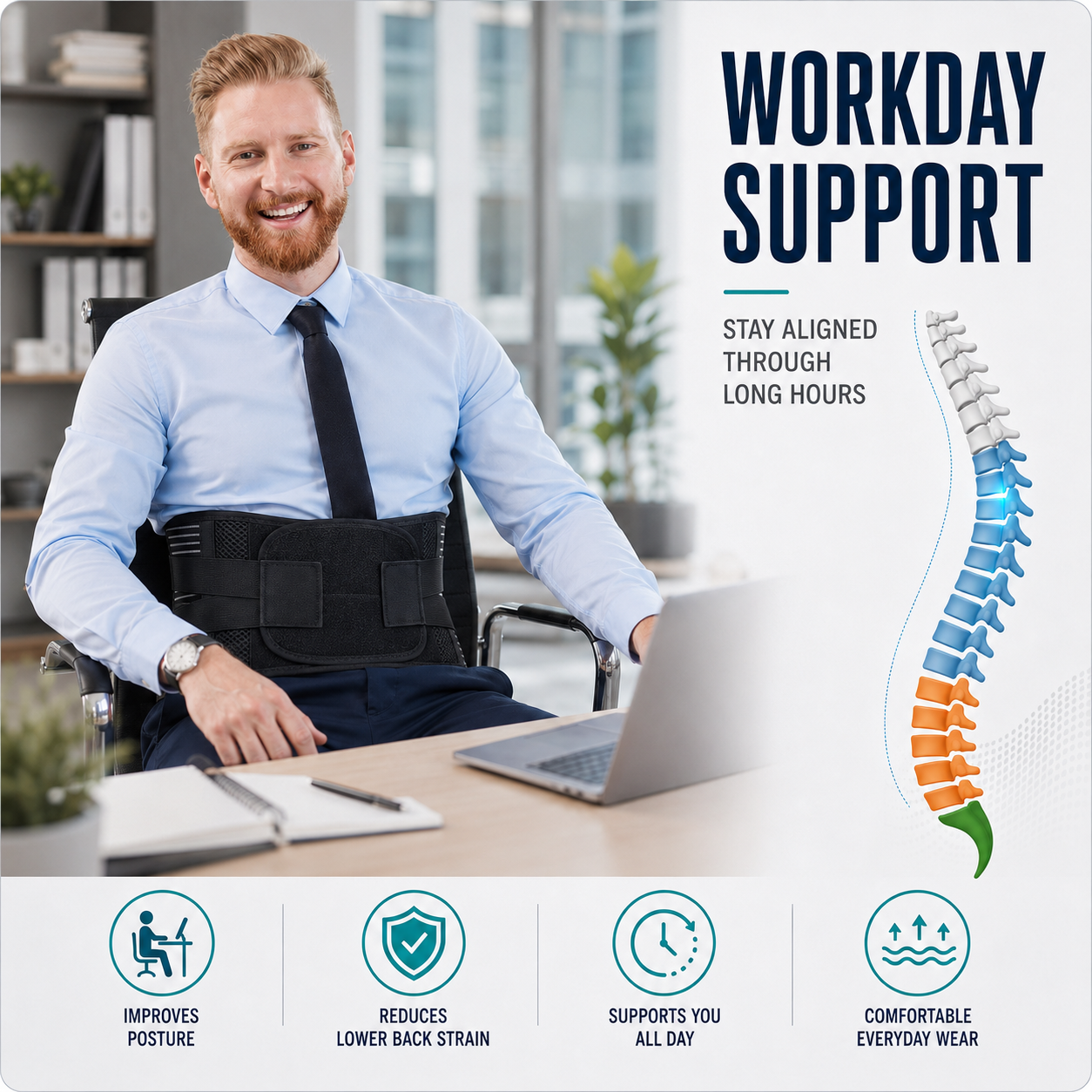 Adjustable Lumbar Support Belt
