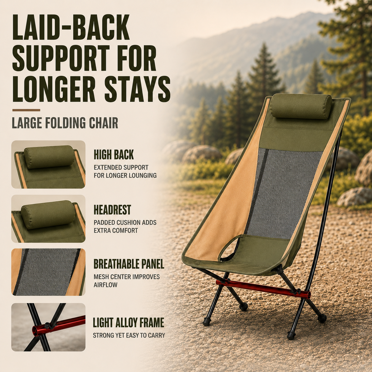 Aeroluna Ultralight Folding Highback Chair