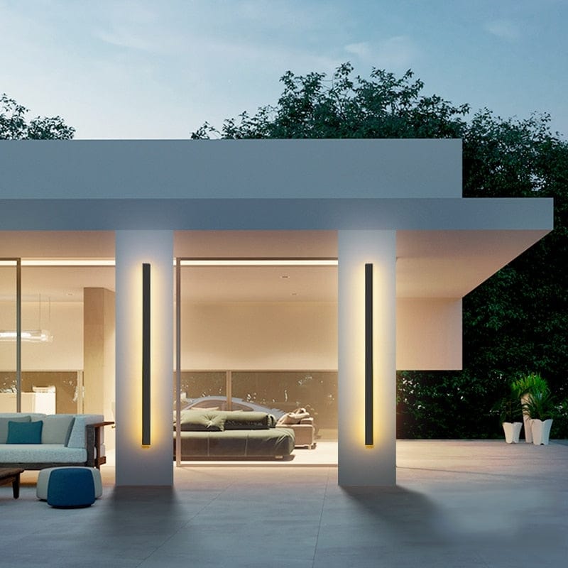 Aluminium Backlit Modern Outdoor Wall Sconce