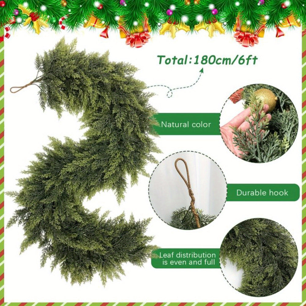 Art Deco Christmas Garland - Flexible Artificial Greenery Ribbon