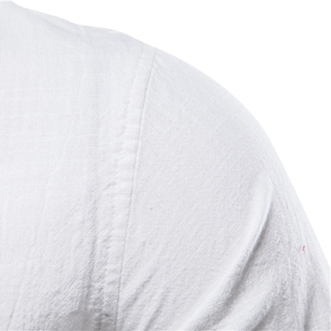 Autumn Men's Shirt with Long Sleeve and Classic Design
