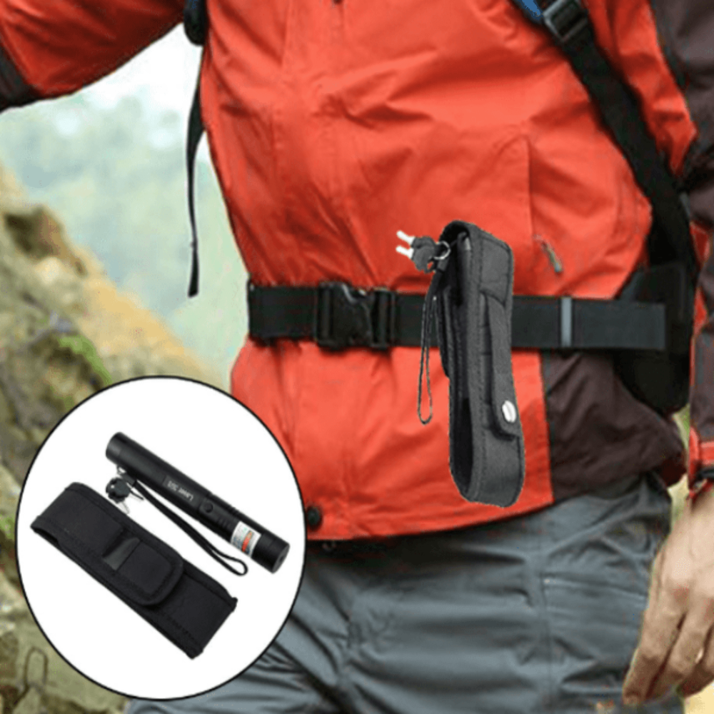 Battery-powered laser pointer with focus adjustment - aluminum construction with long range