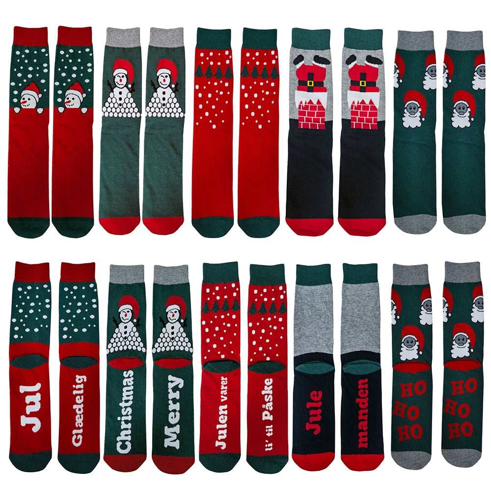 Christmas Socks 5 Pairs in Various Patterns and Colours