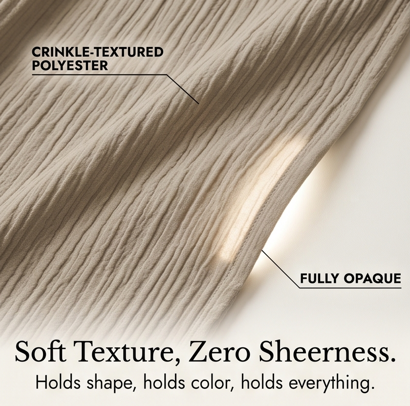 Crinkle Textured Wide Leg Pants