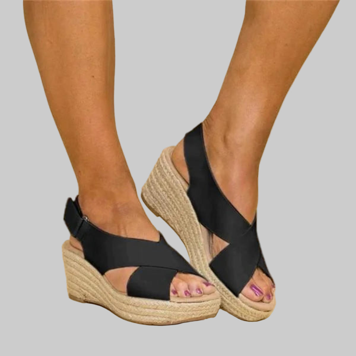 Crossed Wedge Espadrilles for Women