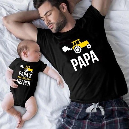 Dad and Son Matching T-Shirts - Papa & Little Helper Tees