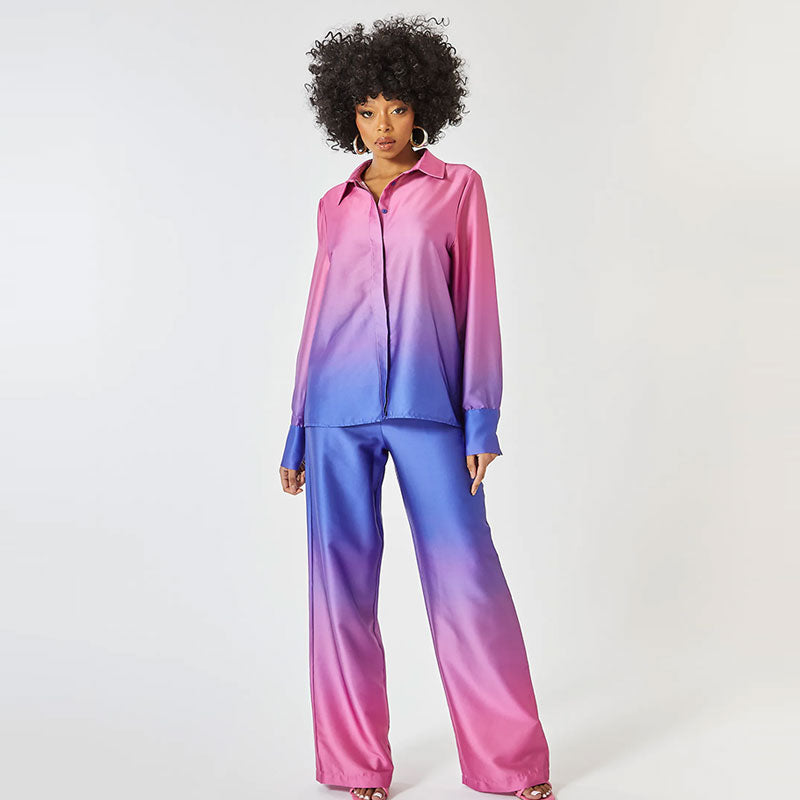 Elegant Co-ord Set with Puff Sleeves and Straight Pants