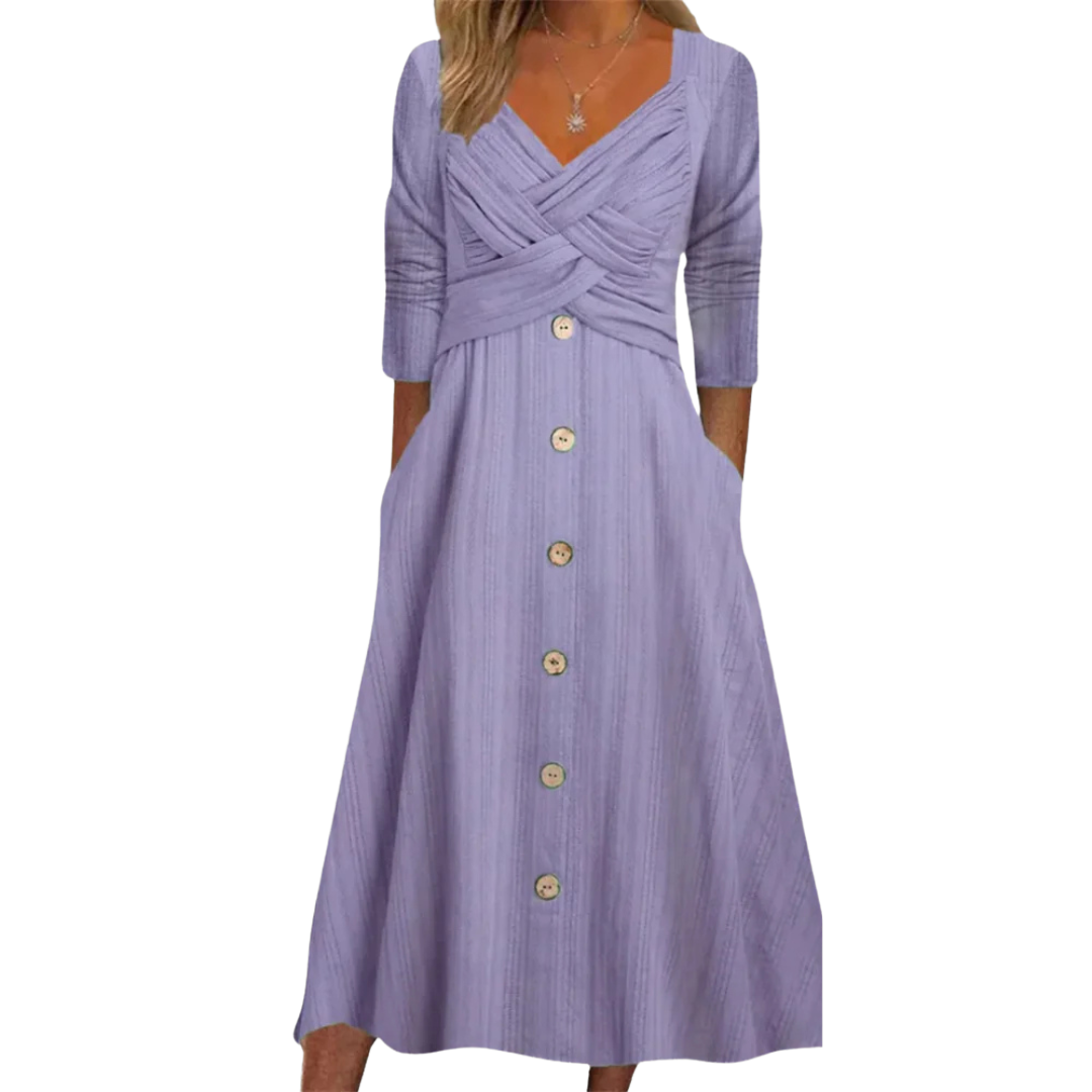 Elegant Tummy Coverage Midi Dress