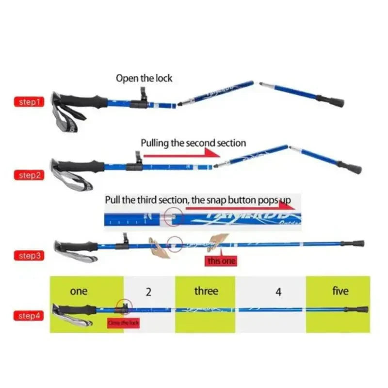 Foldable Aluminum Trekking Pole for Effortless Hiking