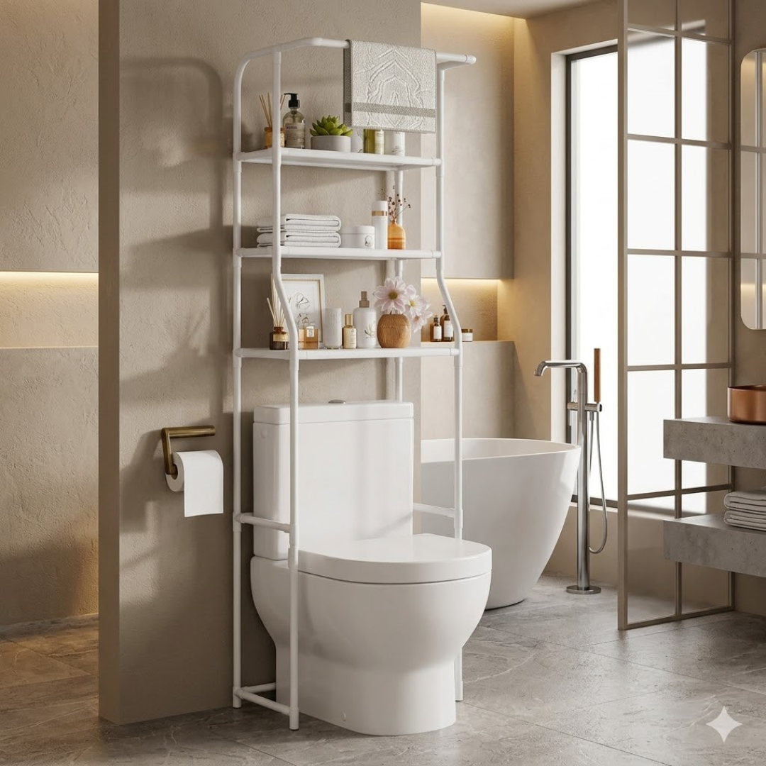 GlideHold® Bathroom Shelf: Stylish Minimalist 3-Tier Bathroom Shelf