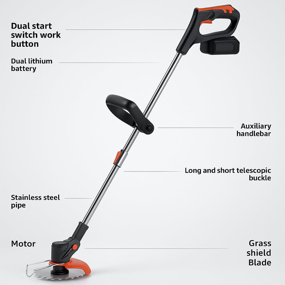 Grass Trimmer & Weed Remover 180W with Telescopic Shaft & Battery