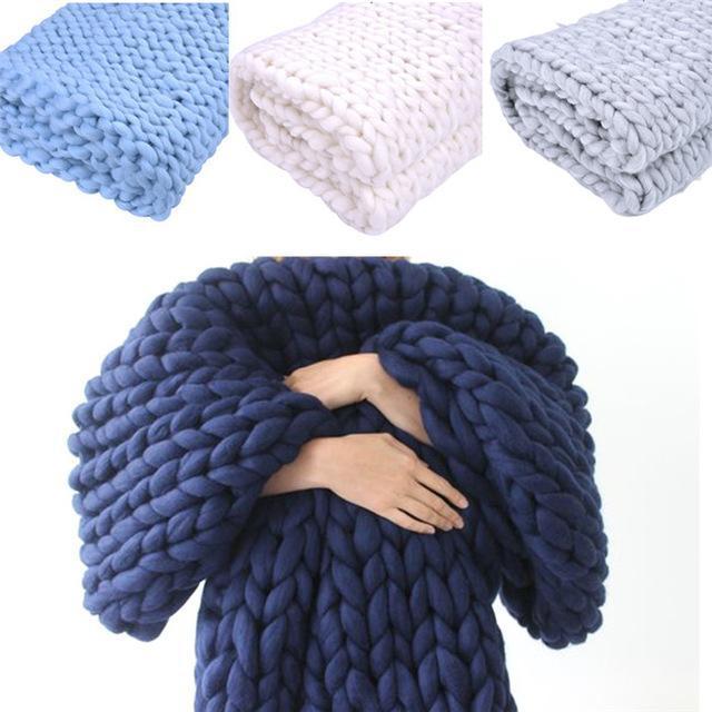 Handmade Chunky Knit Blanket - Super Soft & Decorative
