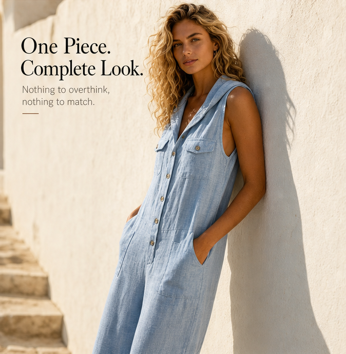 Hooded Sleeveless Jumpsuit