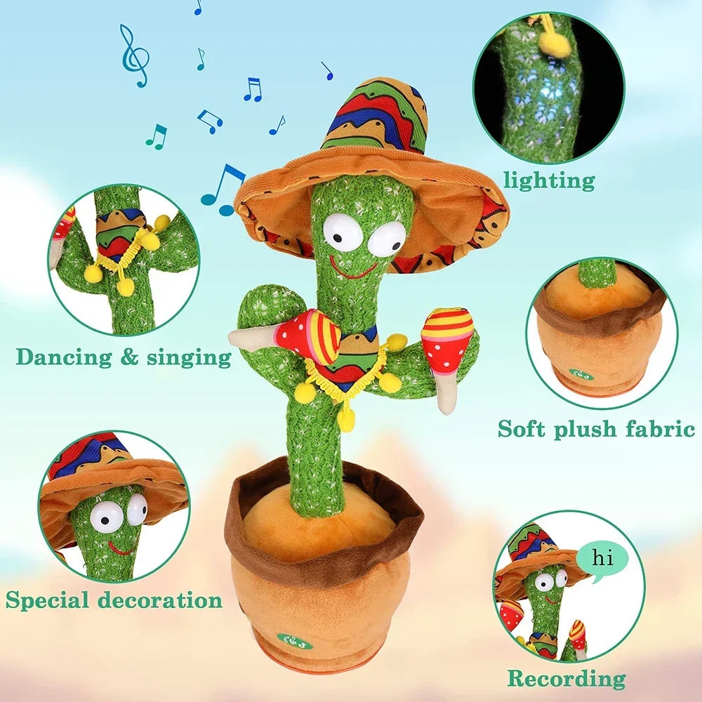 Interactive Talking Dancing Cactus Toy for Kids with Songs