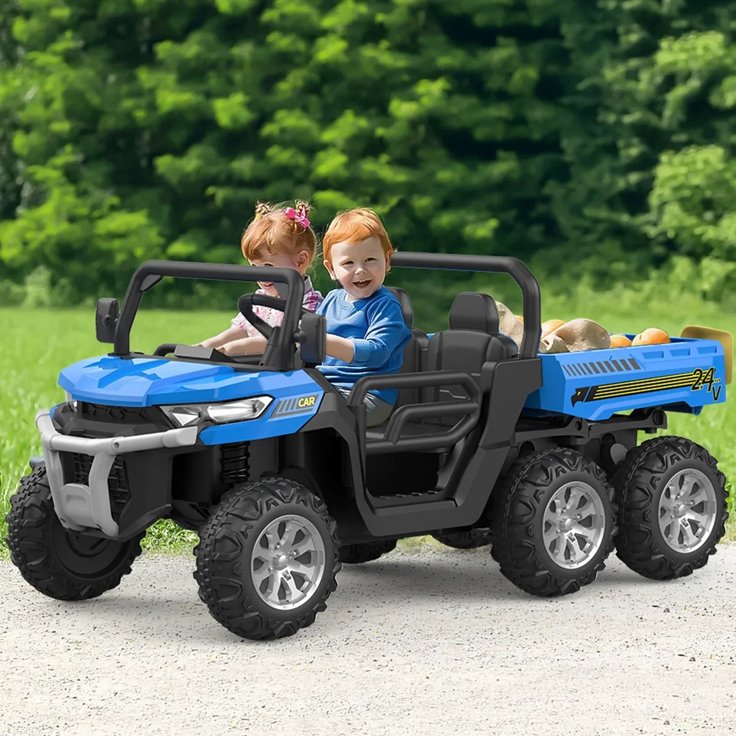 Kids 24V Two-Seater Ride-On Truck with Remote Control