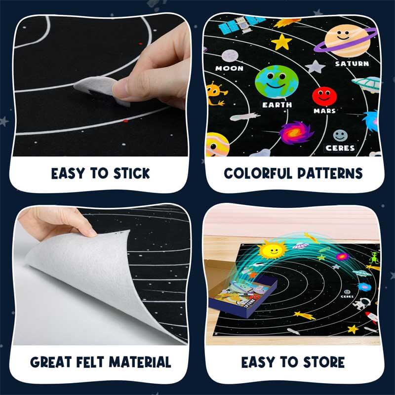 Kids' Educational Solar System Felt Board Set