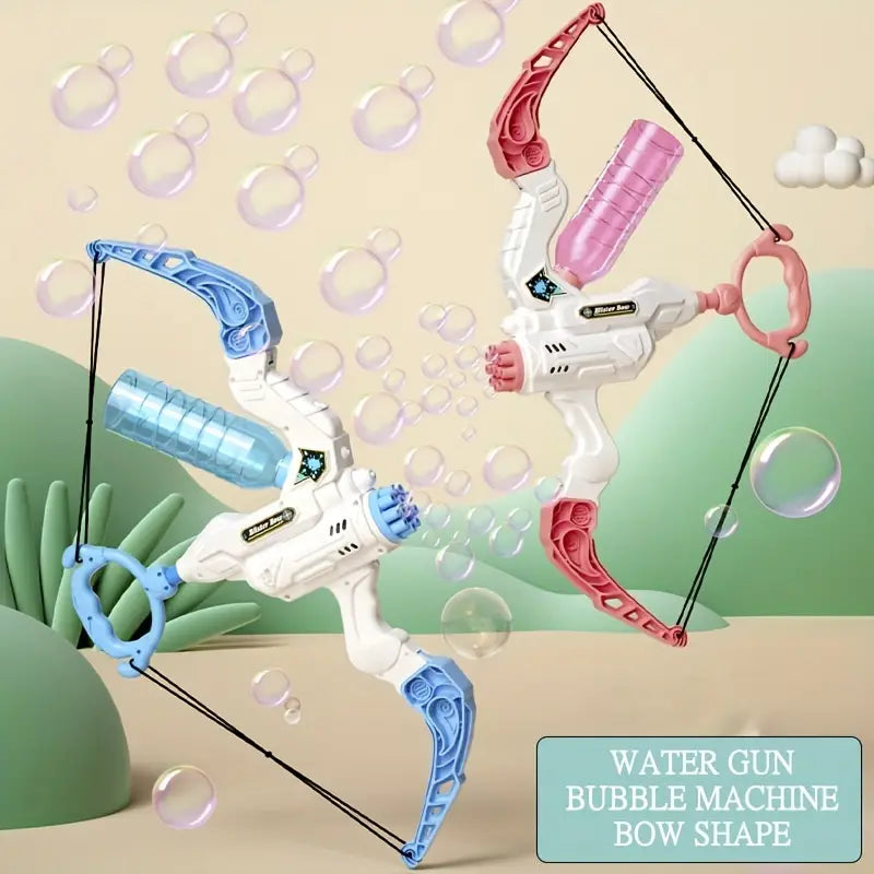 Kids Outdoor 2-in-1 Bow Bubble Machine Water Blaster Toy