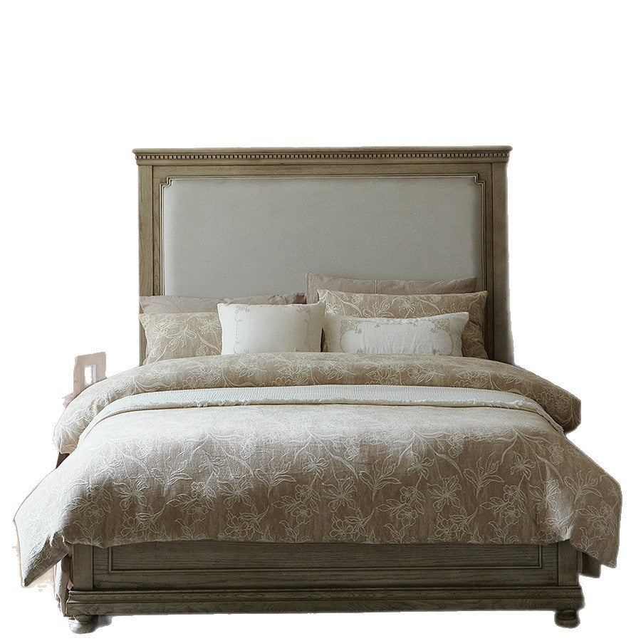 Linen-Cotton Bedding Set with Floral Jacquard and Textured Bedspread