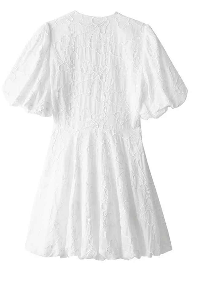 Lola - White Dress | Elegant Embroidered Ruffles