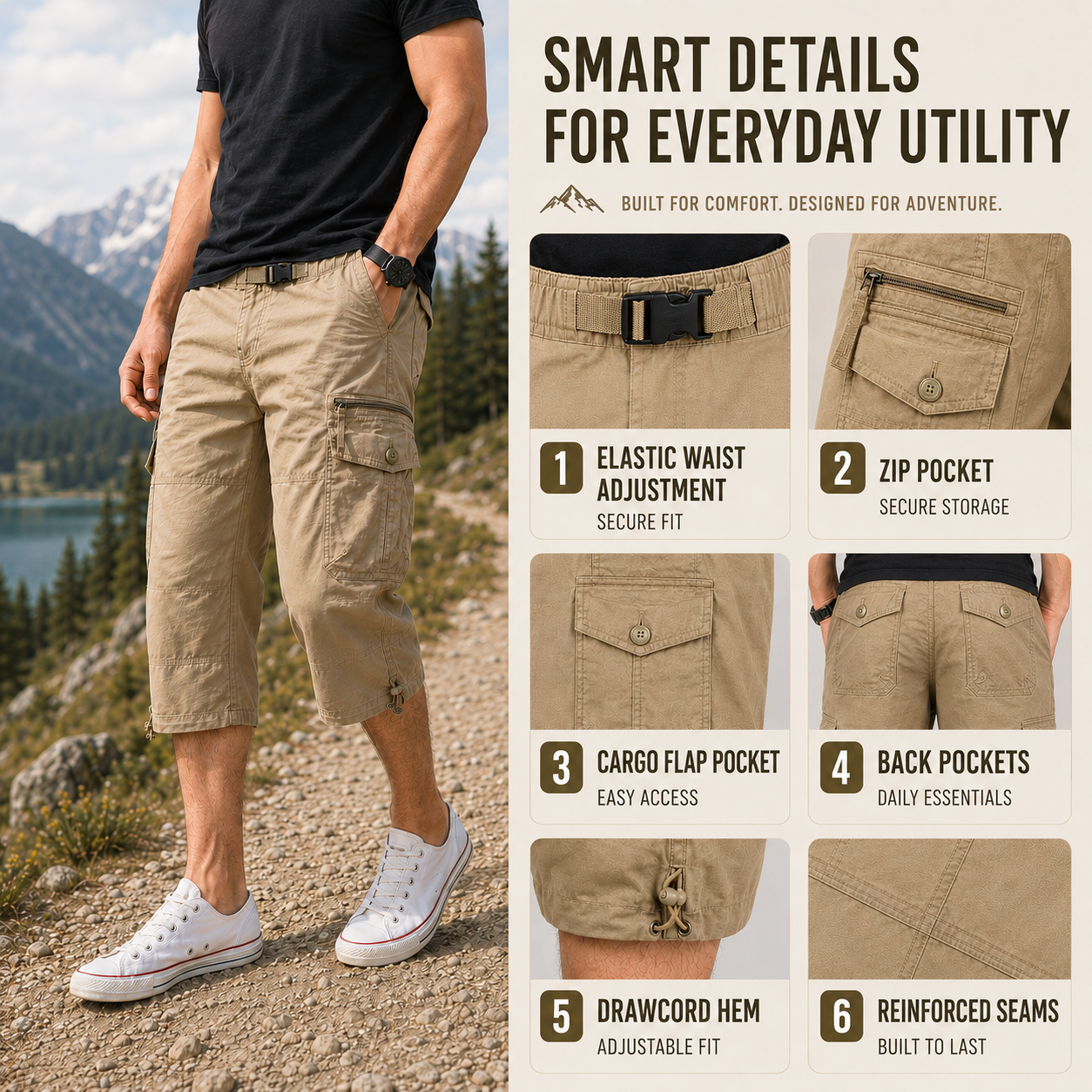 Long Length Cargo Shorts