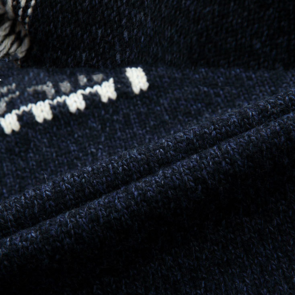Men's Cardigan with Full Zip and Pattern