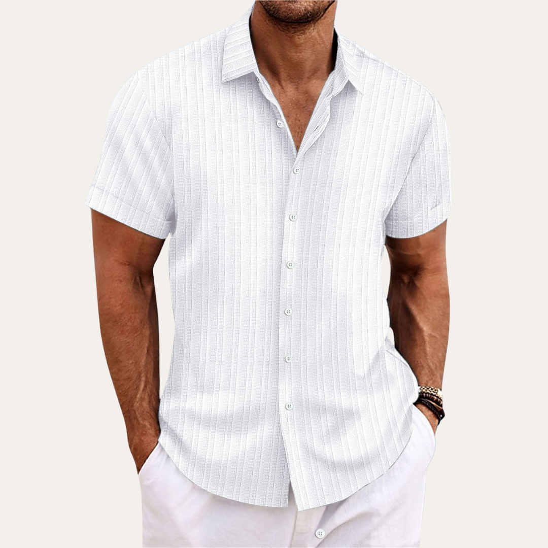 Men's Short Sleeve Shirt with Button Closure