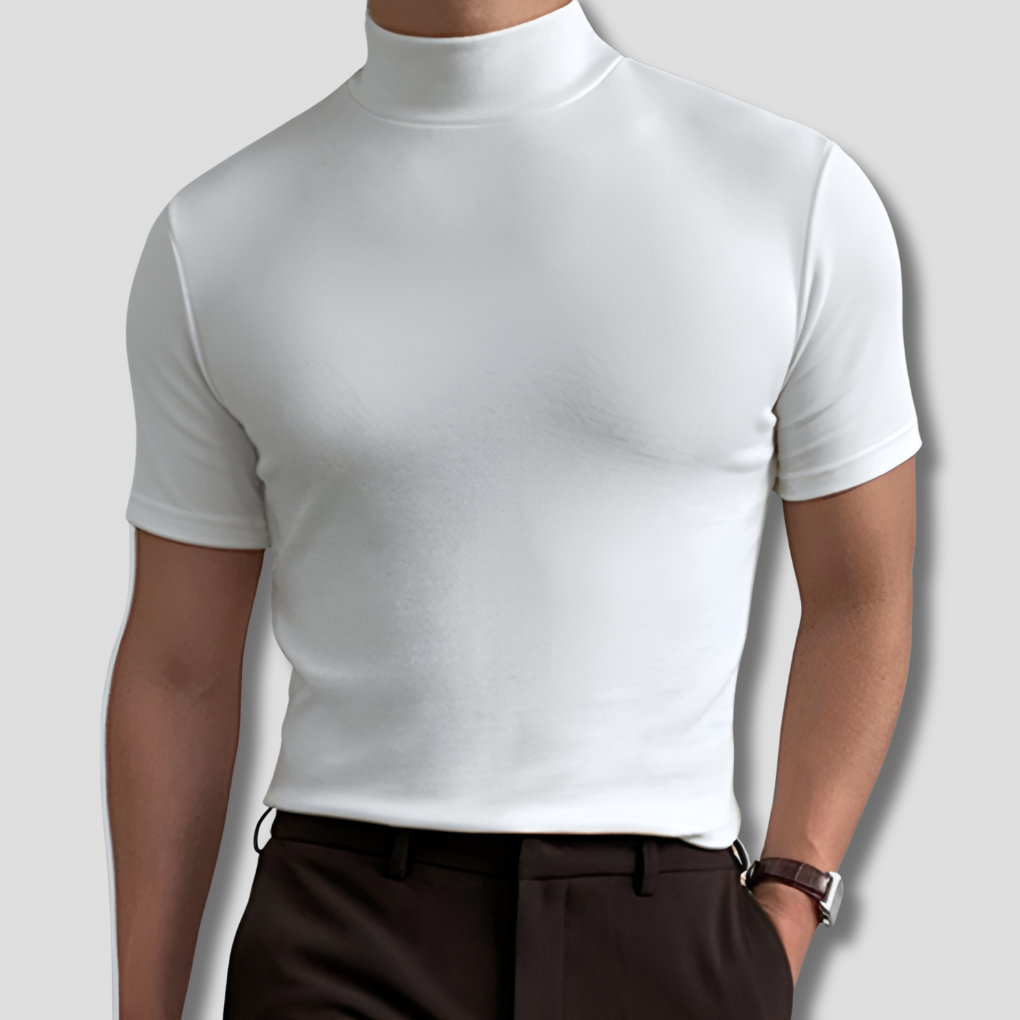 Men's T-shirt with High Collar