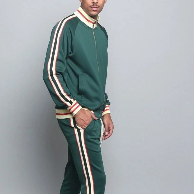 Men's Training Set | Striped Jacket & Jogging Pants - Comfort