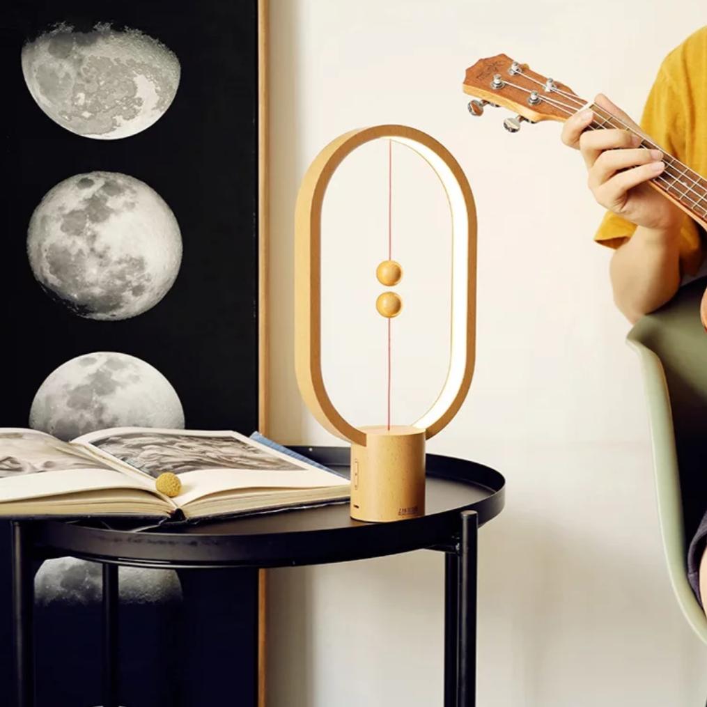 Modern Balance Table Lamp with Floating Switch Design