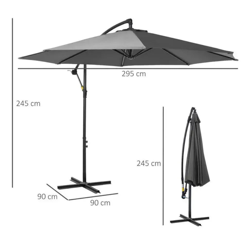 Modern Outdoor Sun Shade Parasol with Easy Crank Opening System