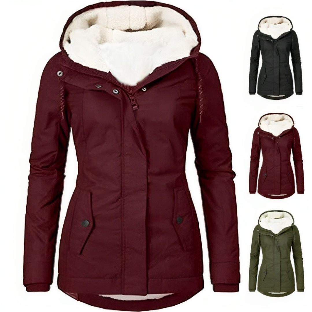 New Pleated Coat with Hood