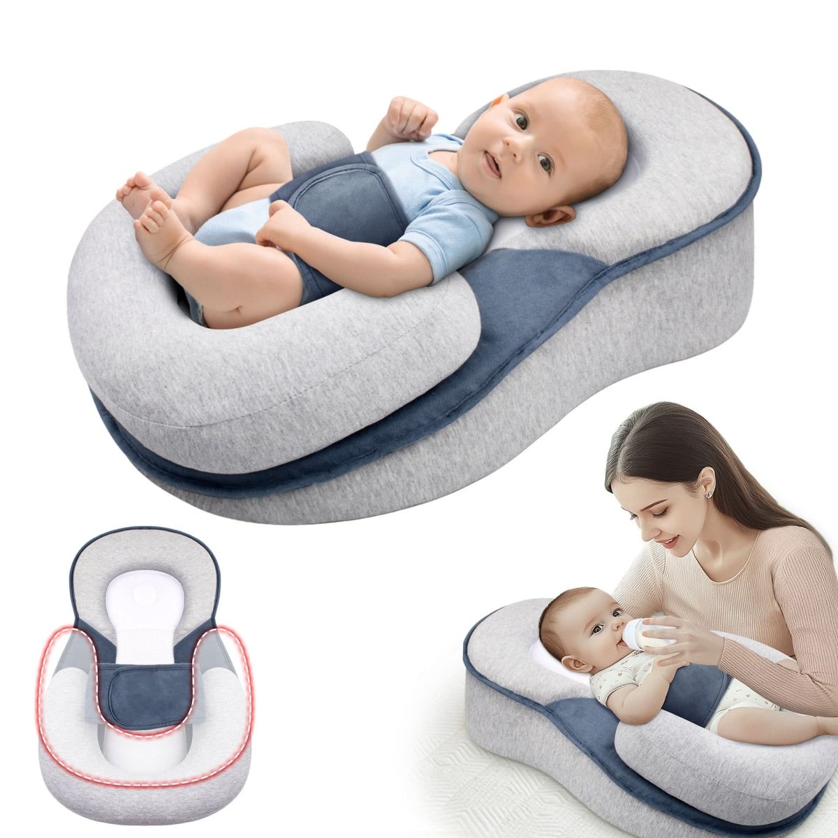 Orthopedic Pillow for Infants – Ergonomic Positioning Pillow, 100% Cotton, Support for Healthy Development