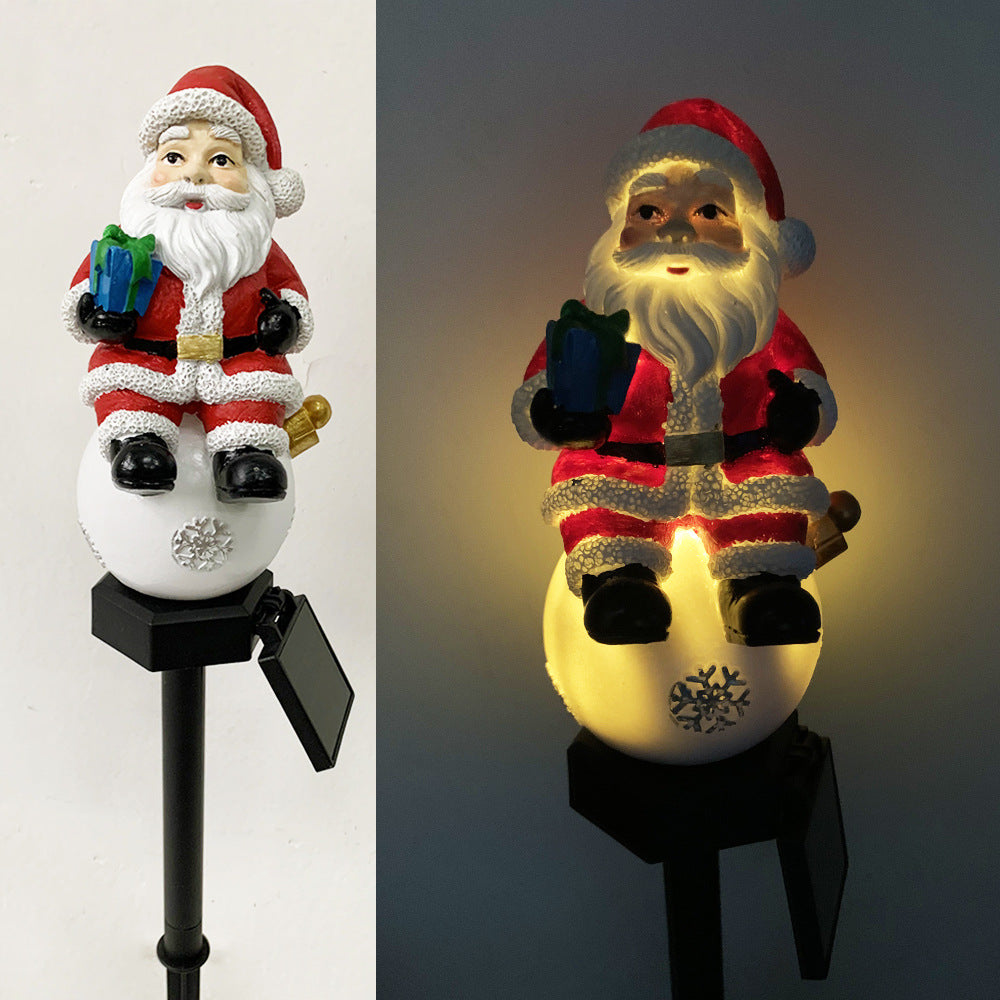 Outdoor Solar-Powered LED Snowman Garden Stake Light
