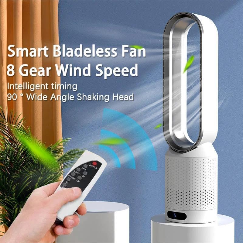 Portable Bladeless Fan with Air Purification and Remote Control