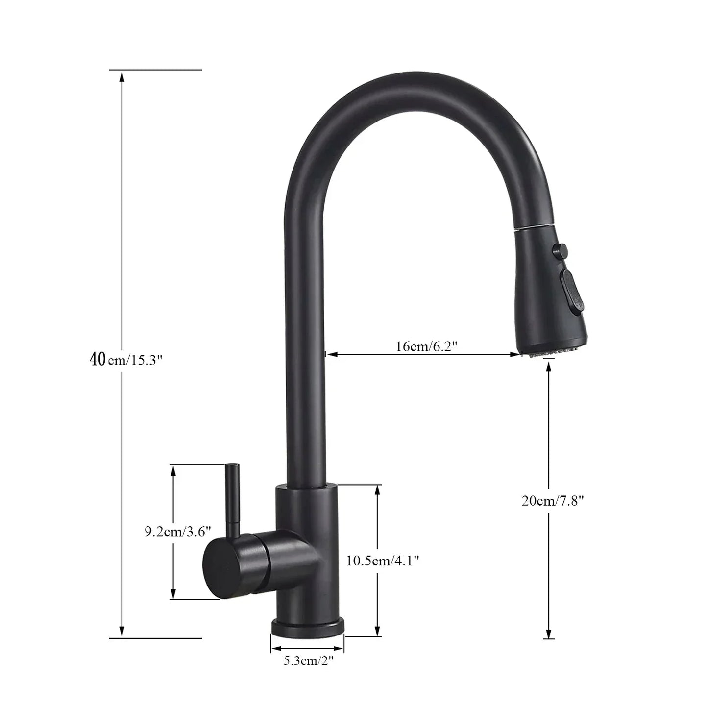 Retractable Faucet with Single Lever Mixer – Flexible Faucet with Shower Function, High Quality Stainless Steel, Ideal for Modern Kitchens, Easy Installation