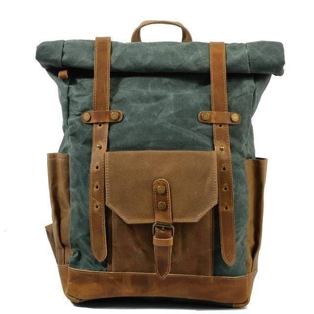 Rugged Vintage Canvas Leather Backpack