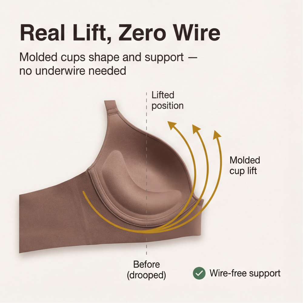 Seamless Deep V Wireless Lift Bra