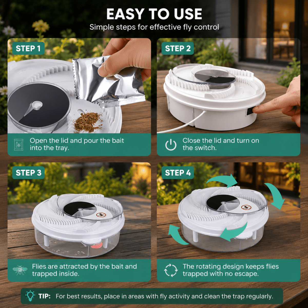 Silent Fly Catcher for Insect Control Indoors and Outdoors
