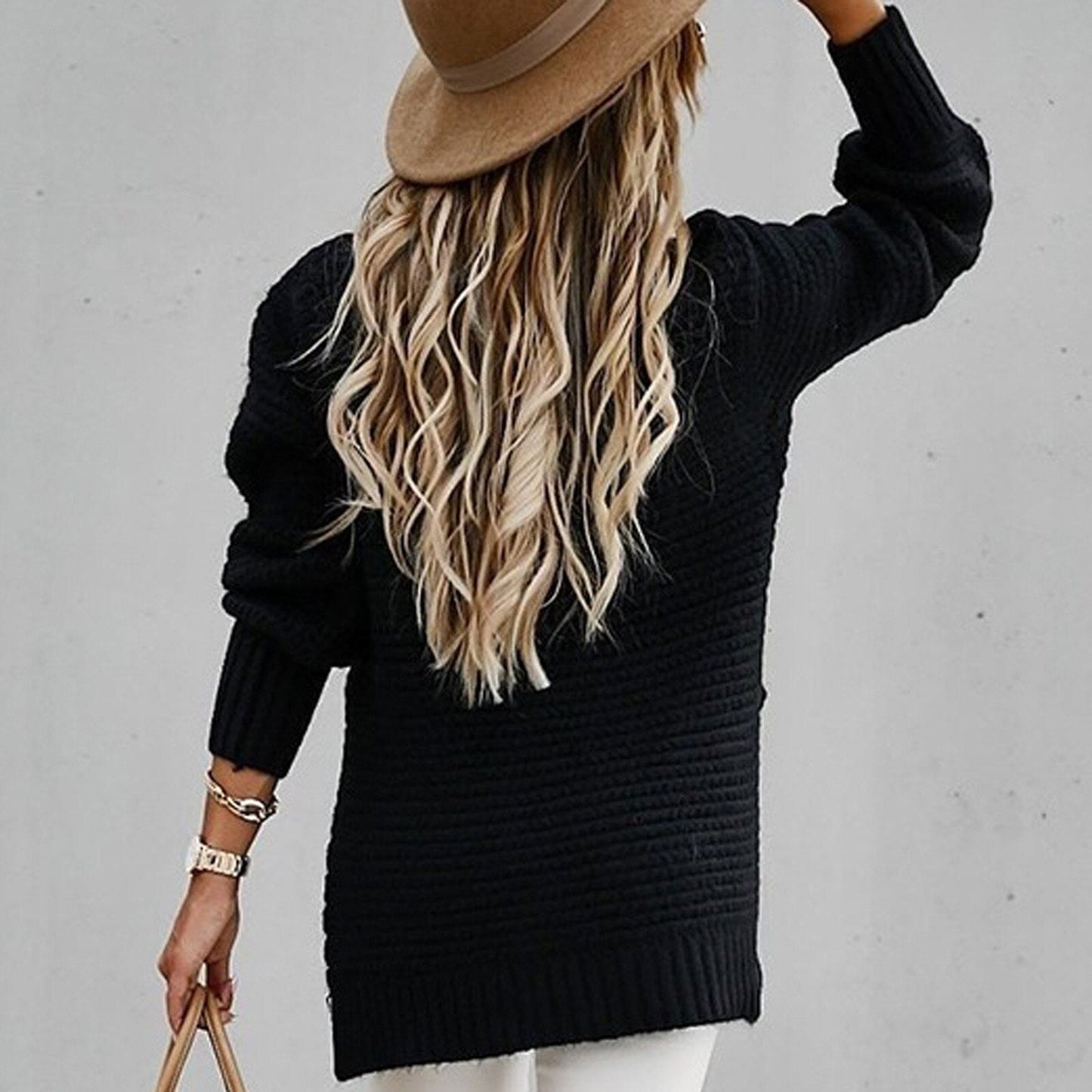 Sofia | Elegant Pullover with Half High Neck - Autumn Sweater