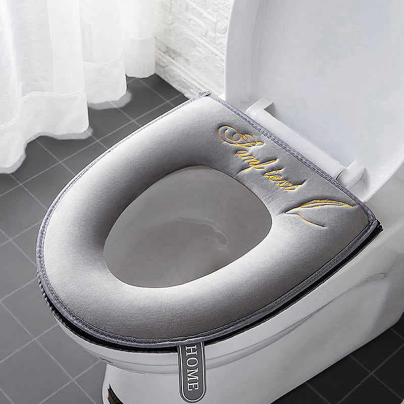 Soft Universal Toilet Seat Cover with Zipper & Handle
