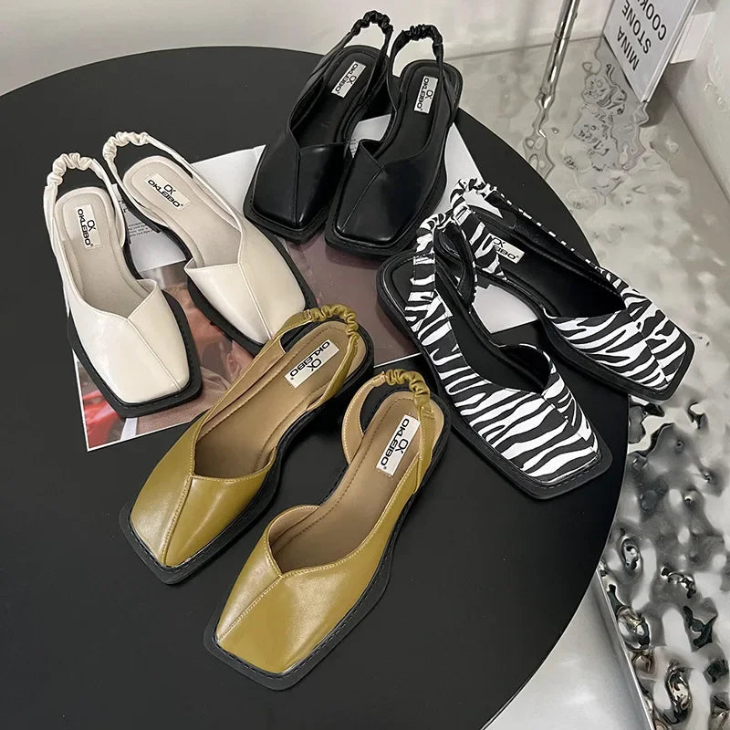 Square-Toe Slingbacks