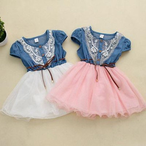 Stitching Dress with Embroidered Chest