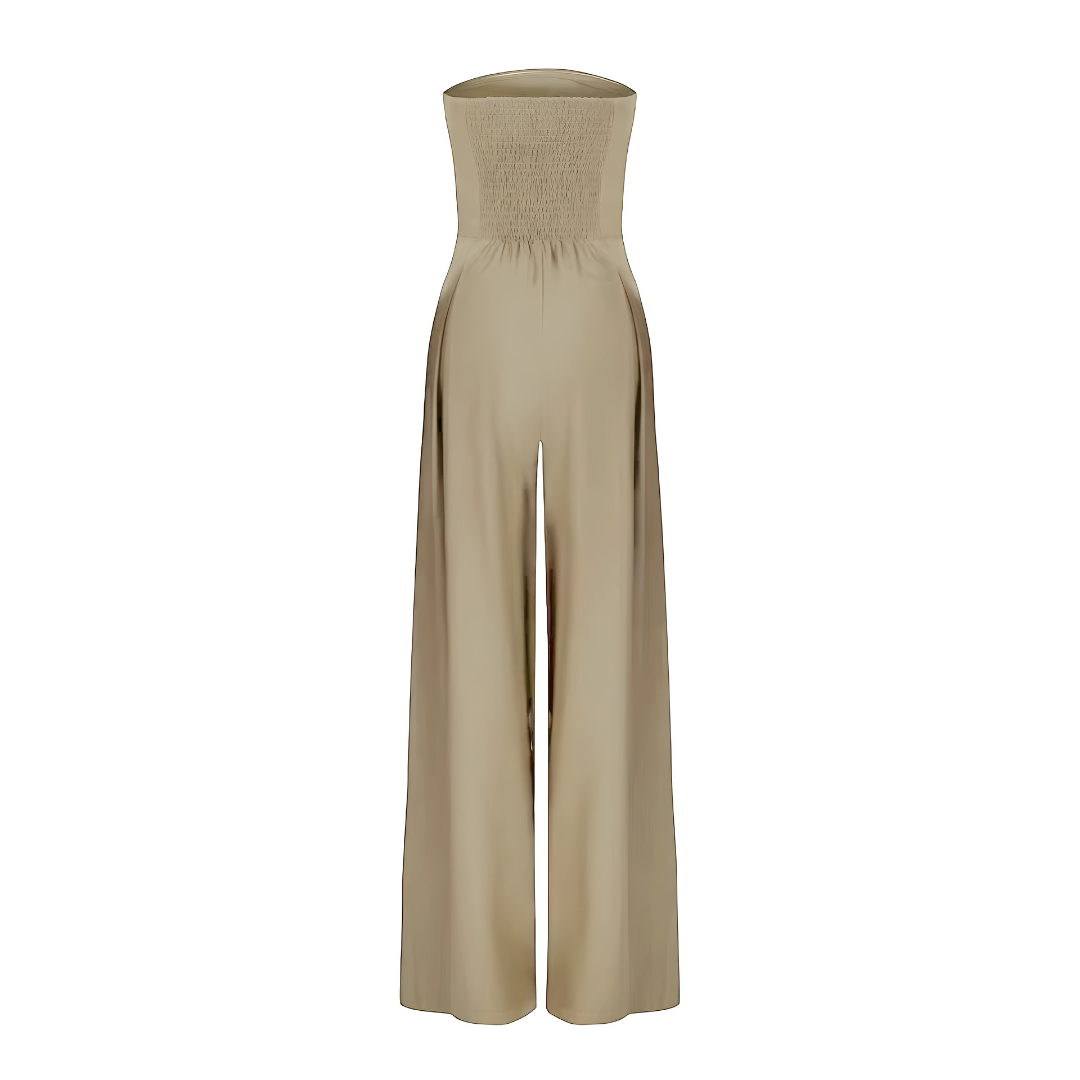 Strapless Jumpsuit with Wide Legs