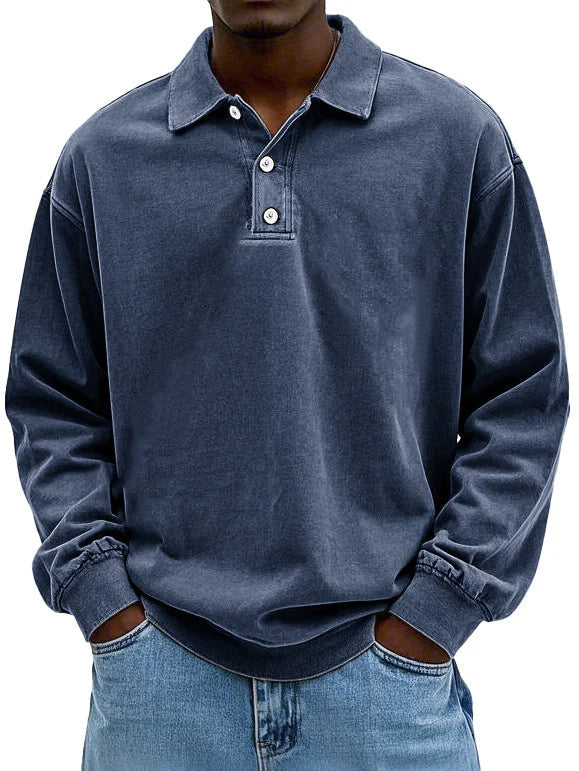 Stylish Long-Sleeved Polo Shirt