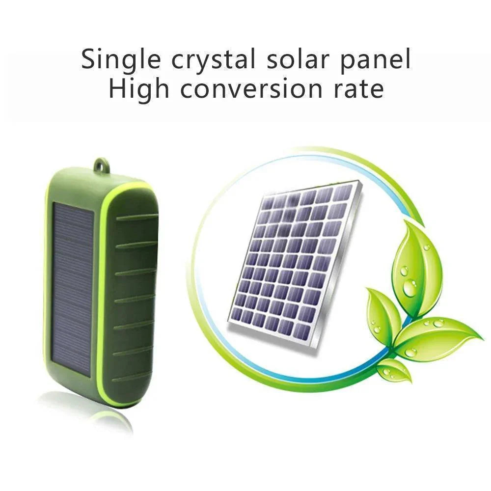 USB Hand Crank Solar Power Bank with Flashlight