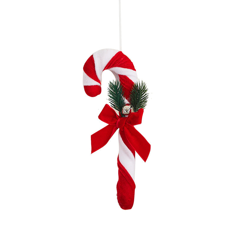Velvet Christmas Candy Cane Decoration Set
