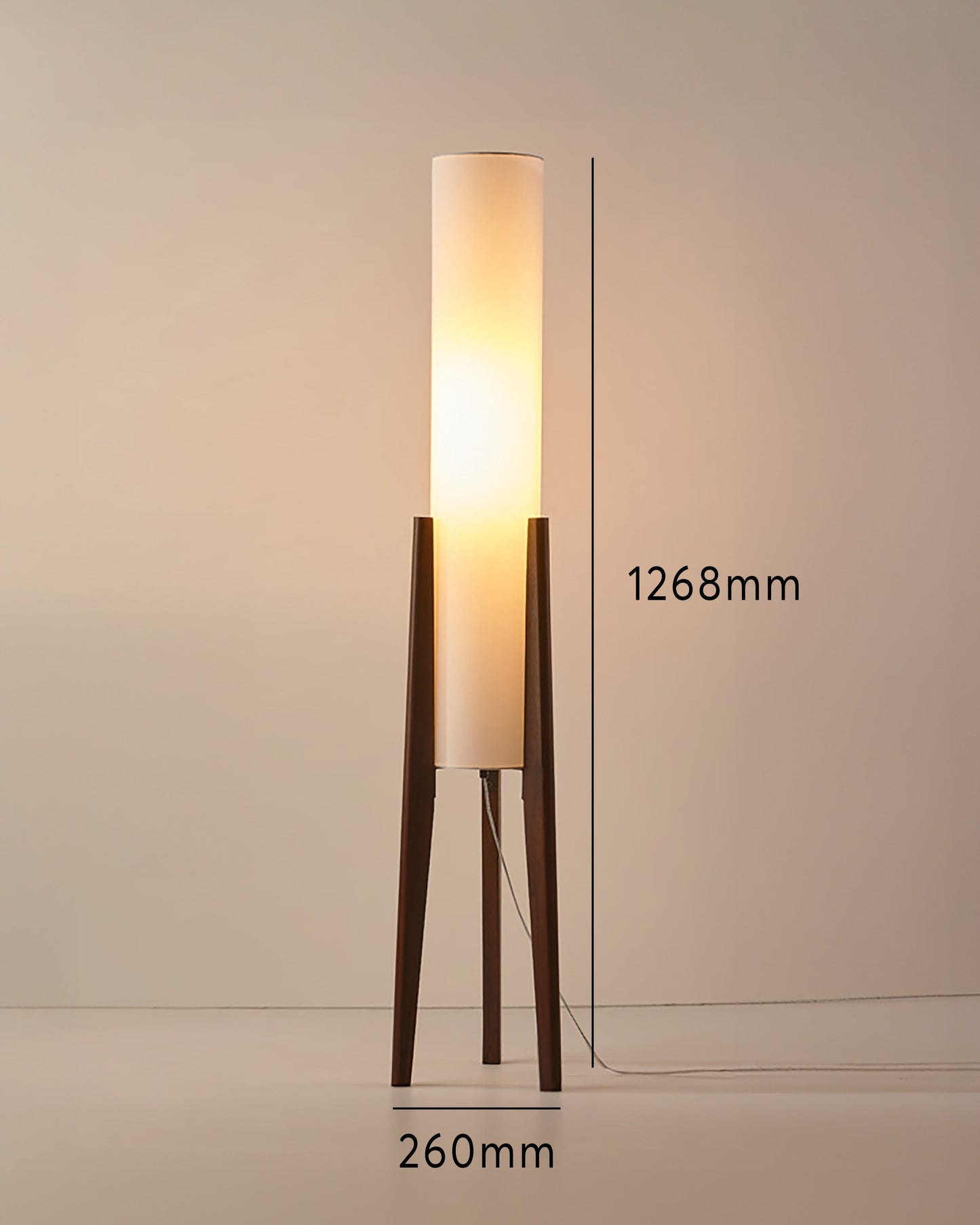 Walnut Floor Lamp - Solid Wood | LED | Modern Style